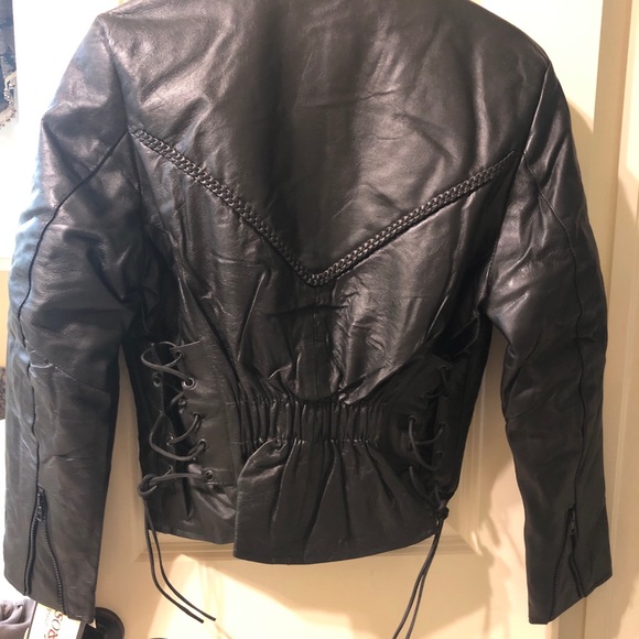 NWT Allstate Leather Motorcycle Jacket, Medium - Picture 5 of 7